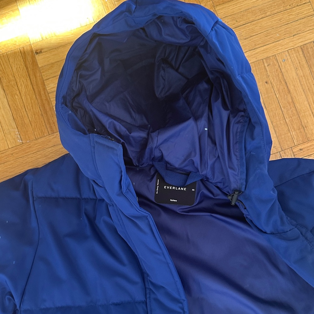 Everlane Blue Vegan Puffer Jacket